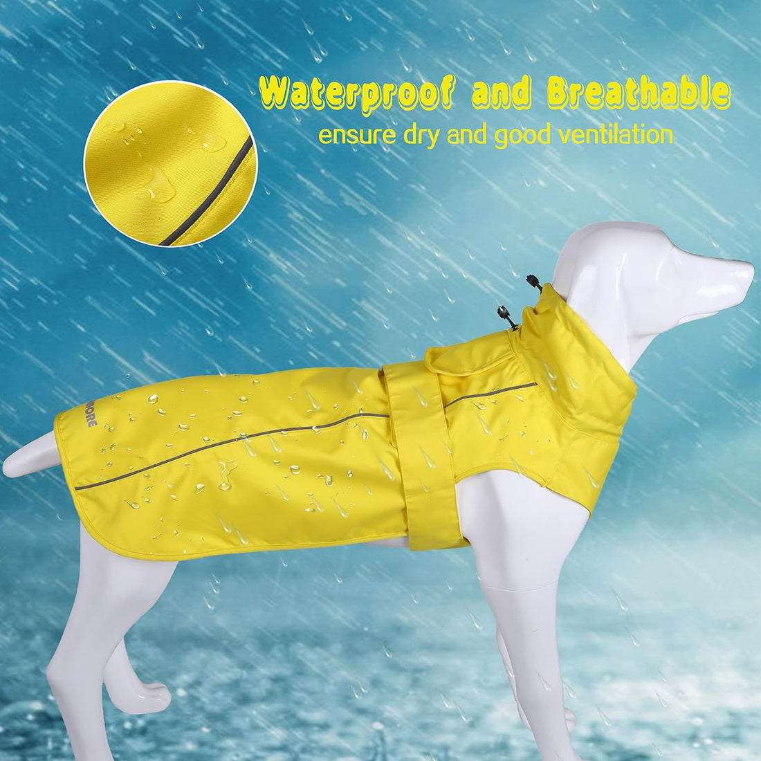 Adjustable Waterproof Dog Raincoat for Dogs,Lightweight Pet Rain