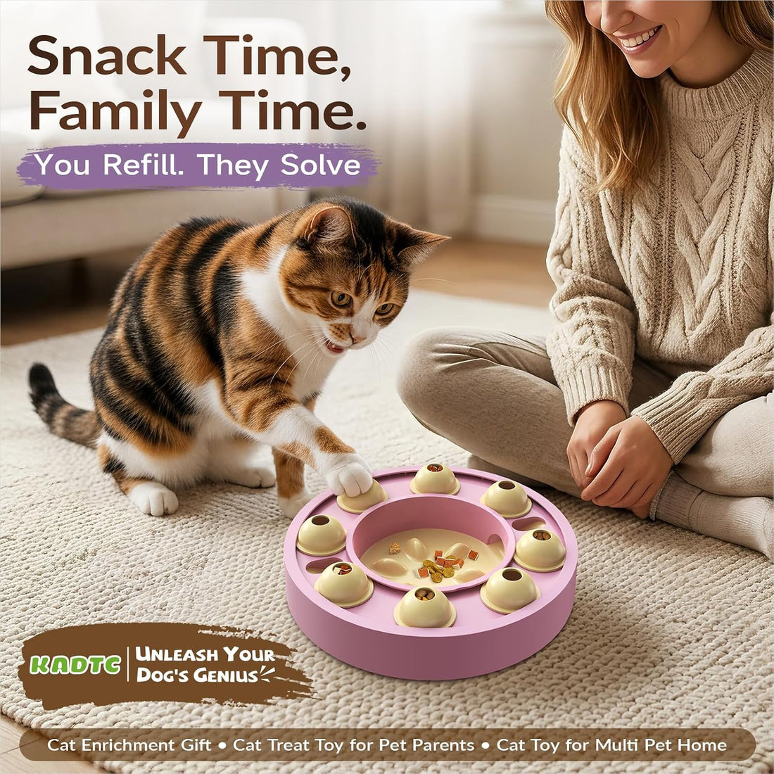 KADTC Cat Puzzle Toy for Cats Indoor, Slow Feeder Bowl for Fast Eaters