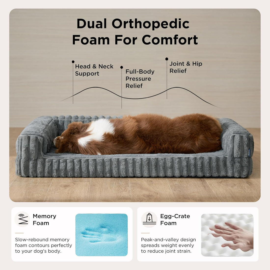 Bedsure ComfyFleece™ Orthopedic Dog Beds Large Sized Dog