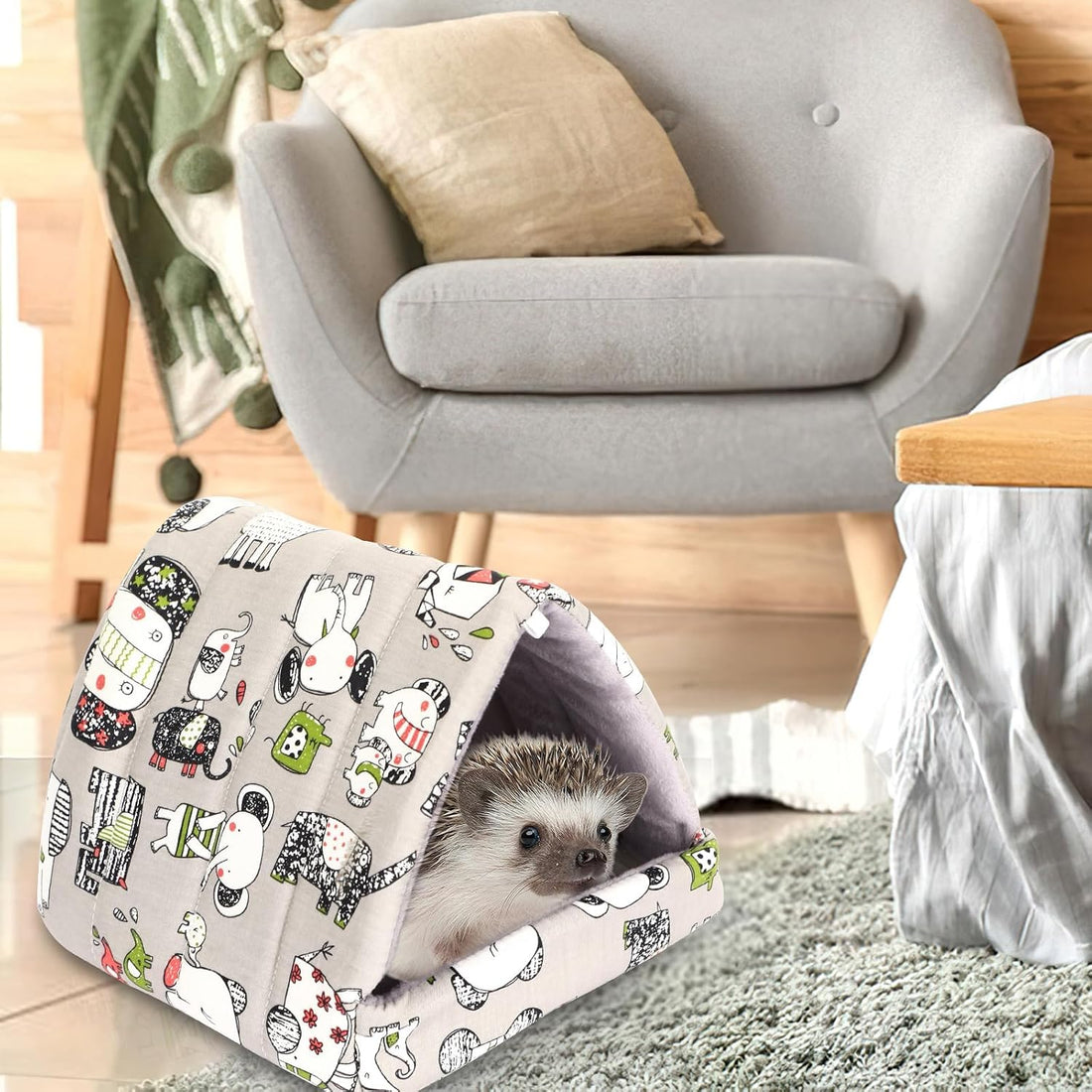 UPINS 2 Pack Guinea Pig Hideout, Washable Small Animal House Bed
