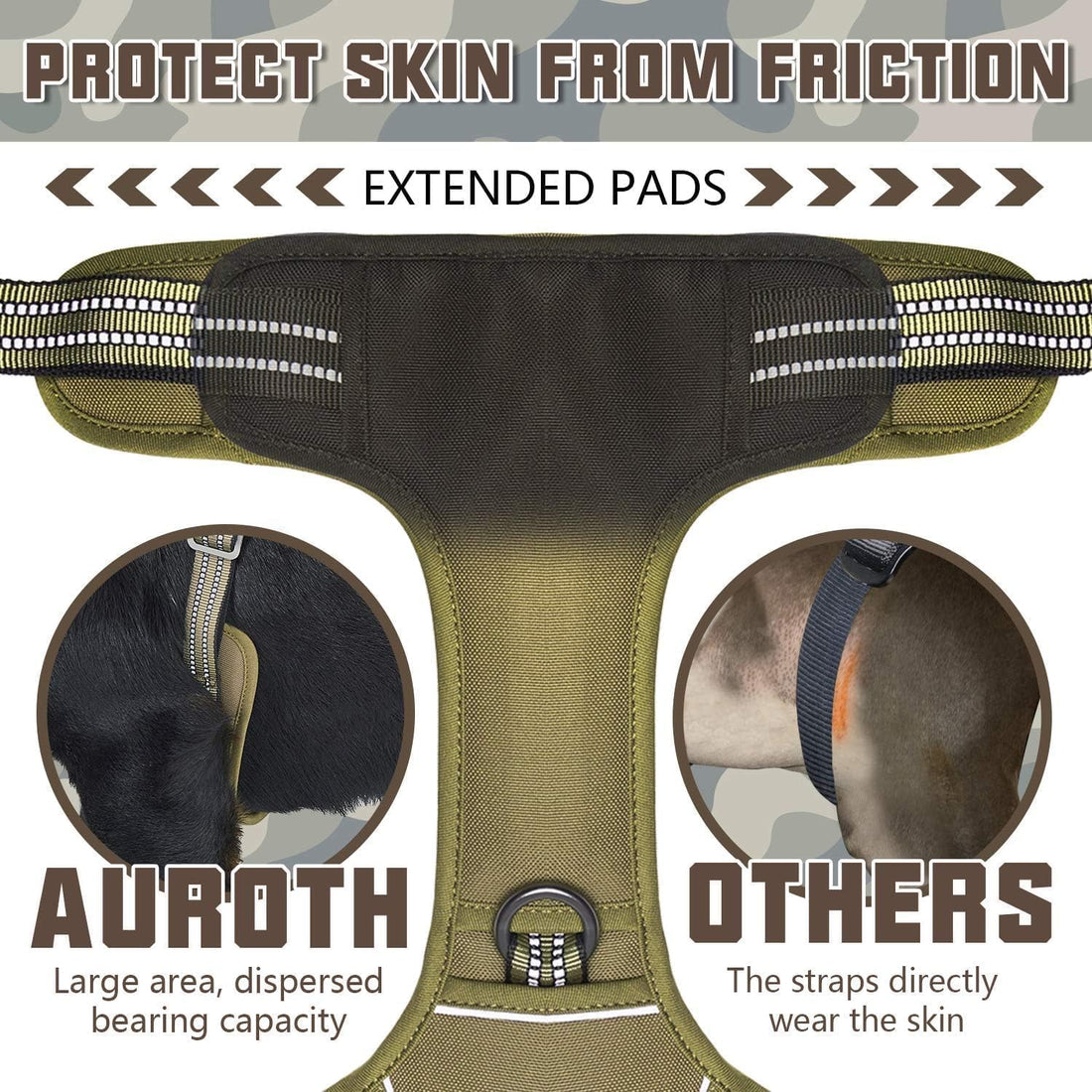 Auroth Tactical Dog Harness for Large Dogs No Pull Adjustable Pet