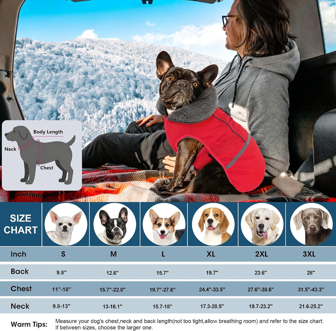 Dogcheer Warm Dog Coat, Christmas Dog Jacket Waterproof Puppy Winter