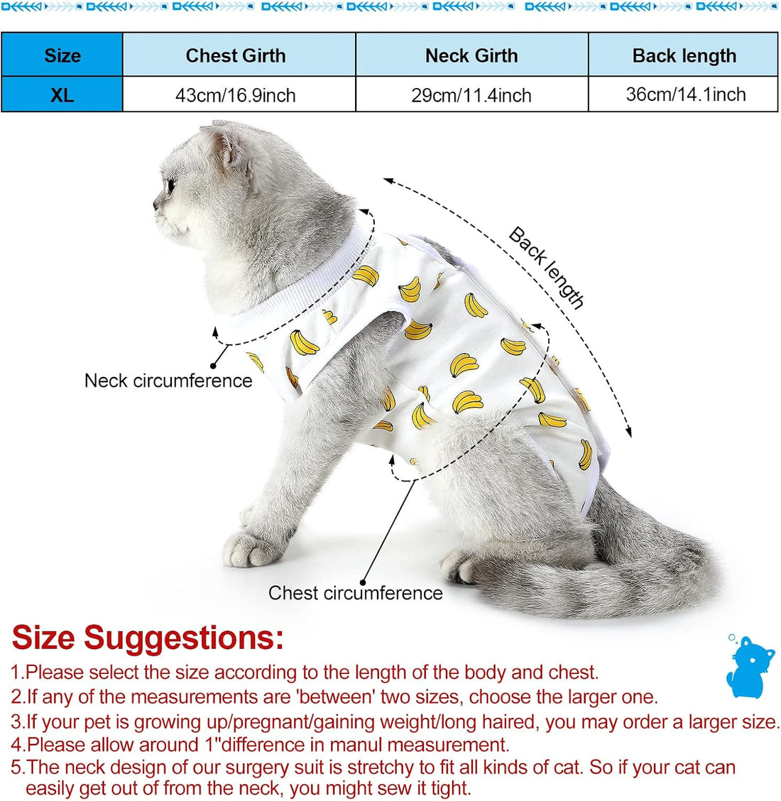 4 Pieces Cat Recovery Suits Body Wraps Breathable Kittens Recovery