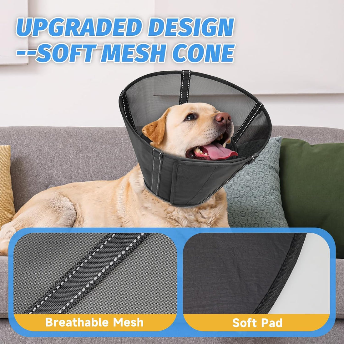 Mesh Dog Cone Collar Soft to Stop Licking Surgery Recovery Alternative