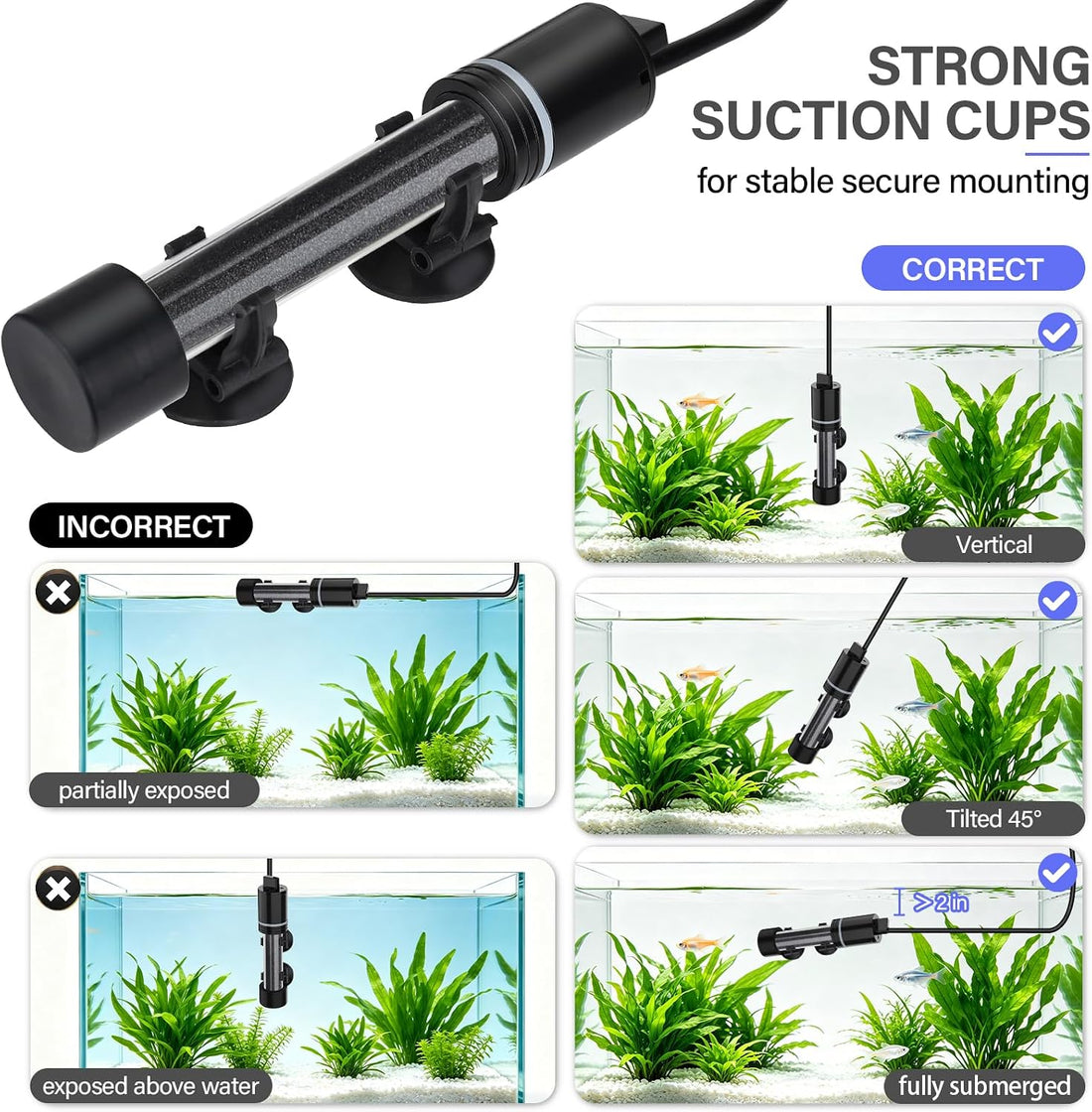 hygger ECO Precise 50W Aquarium Heater Submersible