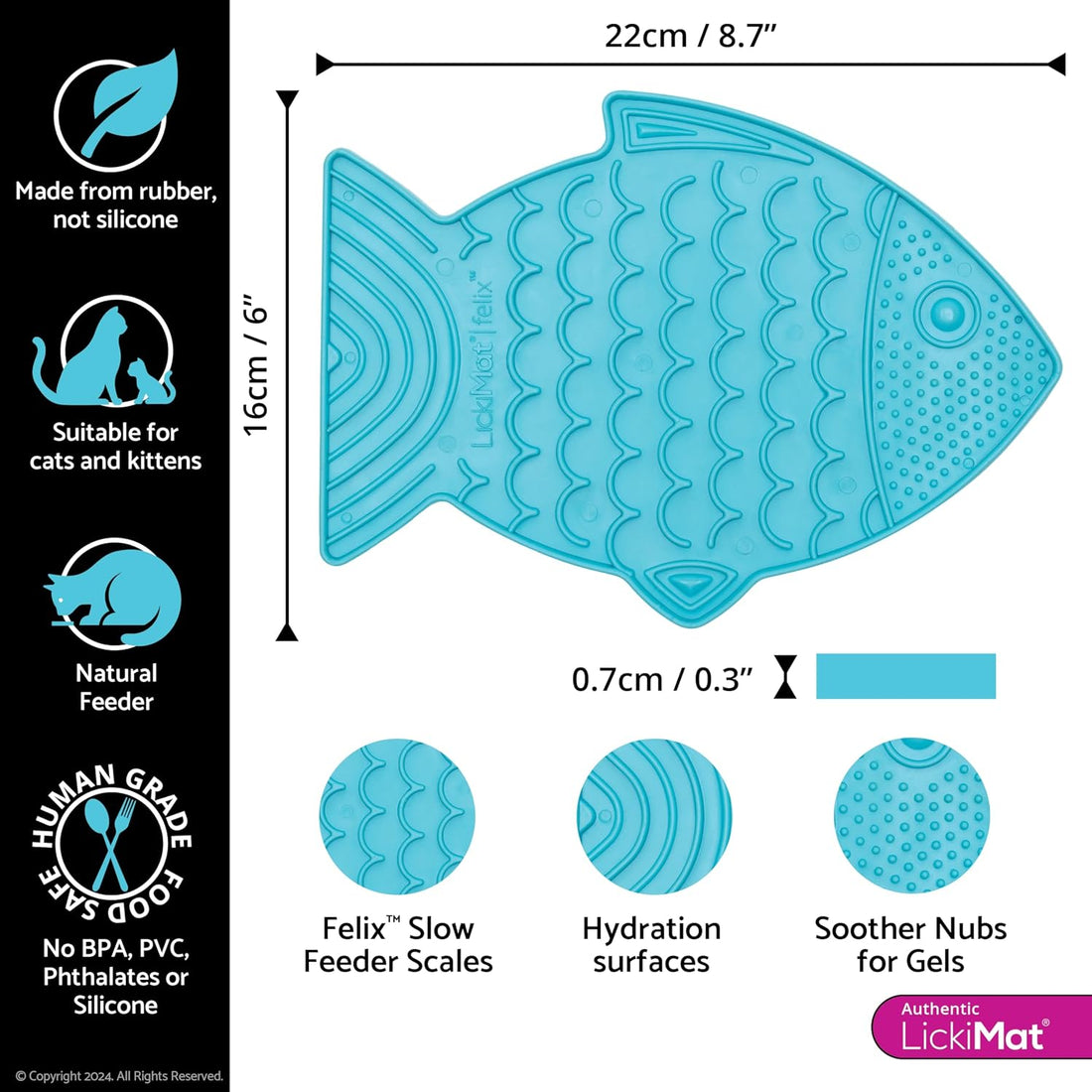 LickiMat Fish-Shaped Cat Slow Feeders Lick Mat