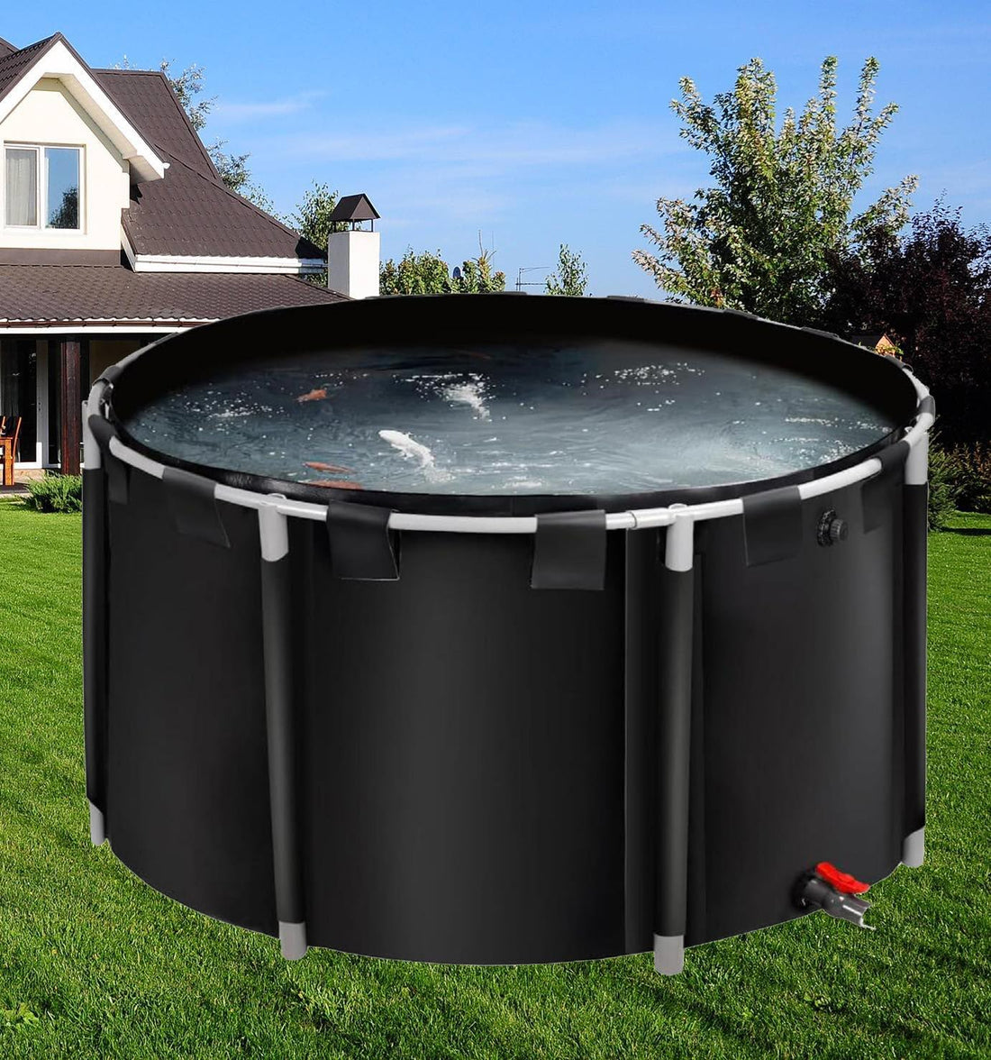 Above Ground Pond,Canvas Fish Pond,Round Thickening Koi Pond Tank
