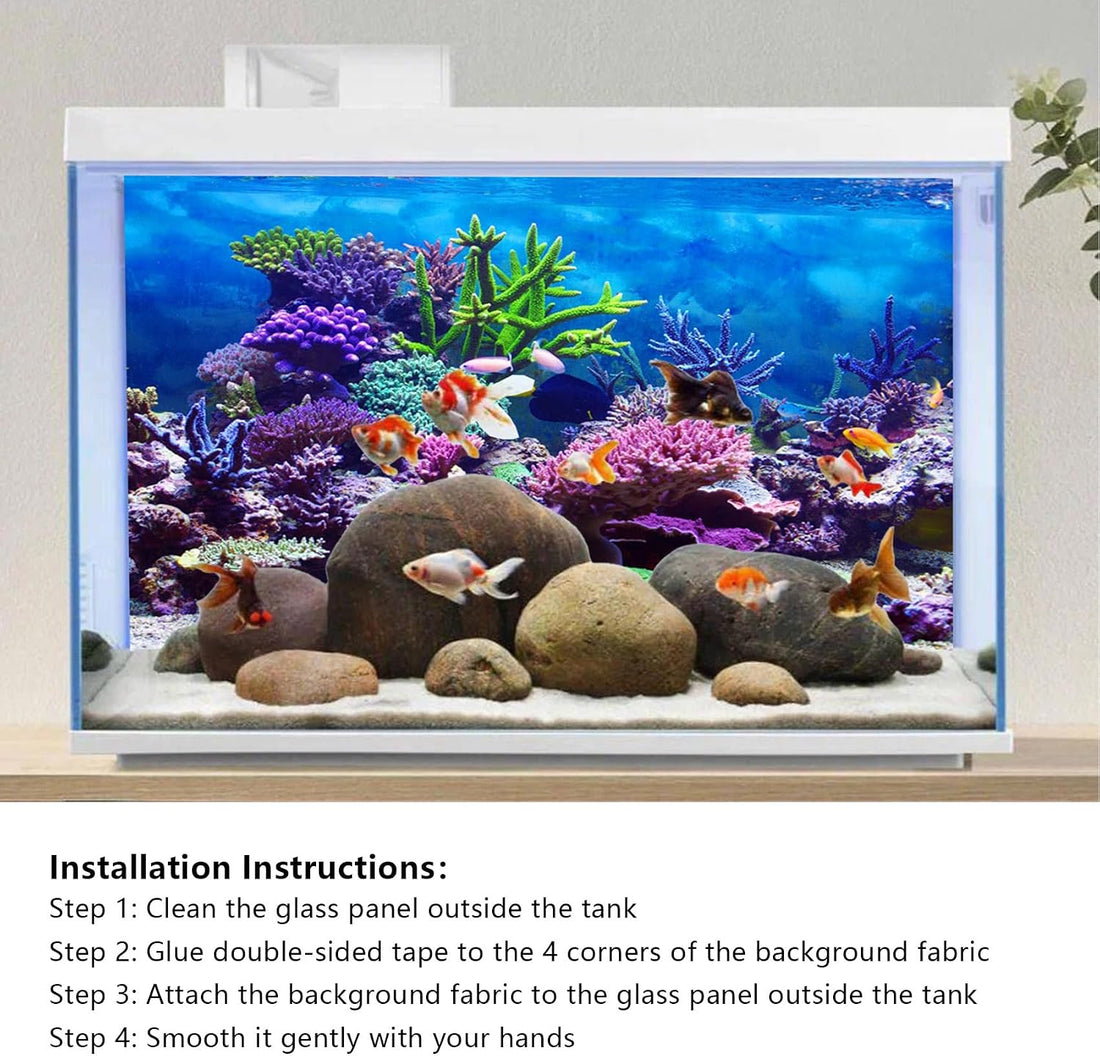 YongFoto Ocean Theme Fish Tank Background 30x18 inch