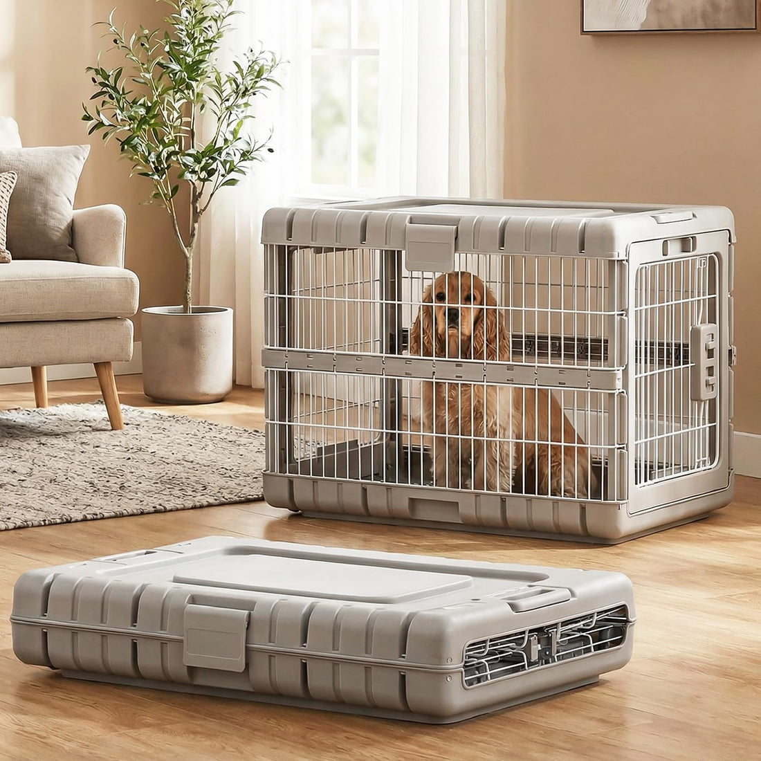 ZOMISIA Collapsible Dog Crate for Dogs