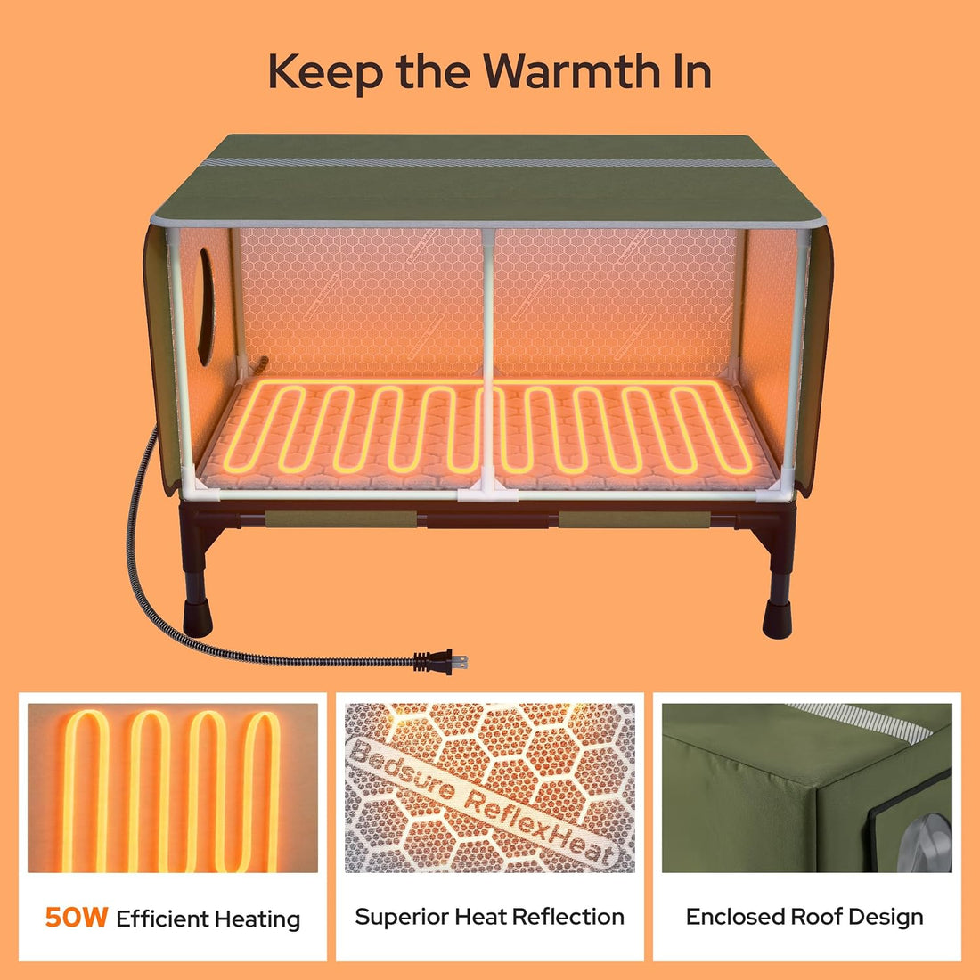 Bedsure ReflexHeat™ Heated Feral Weatherproof Outdoor Cat House