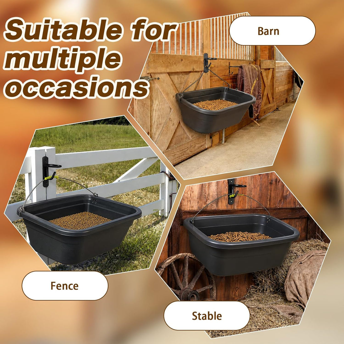 Tudomro 16 Pcs Heavy Duty Bucket Hooks for Horses Holder