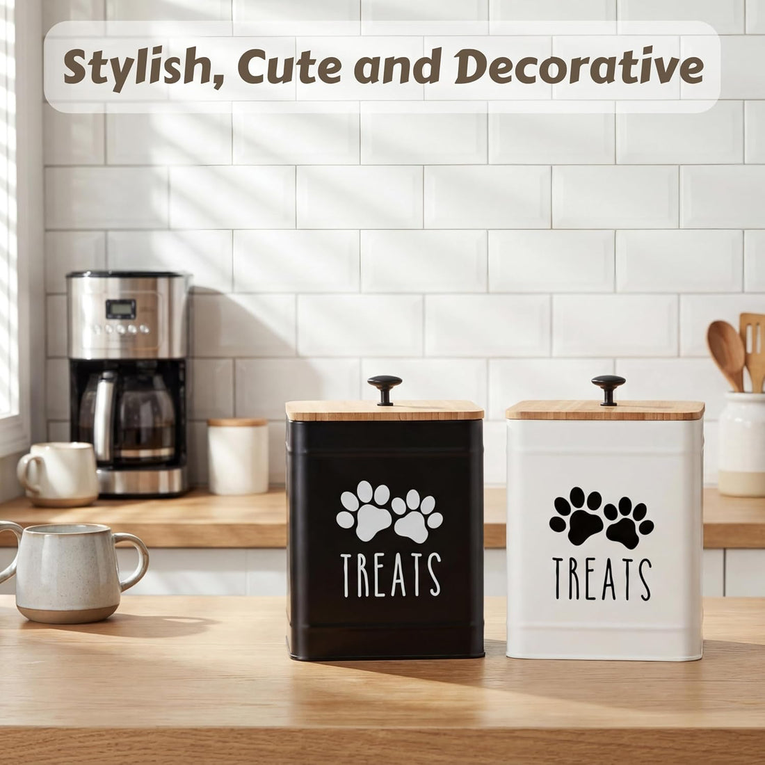 PERFNIQUE Dog Treat Container, Airtight Dog Treat Jar