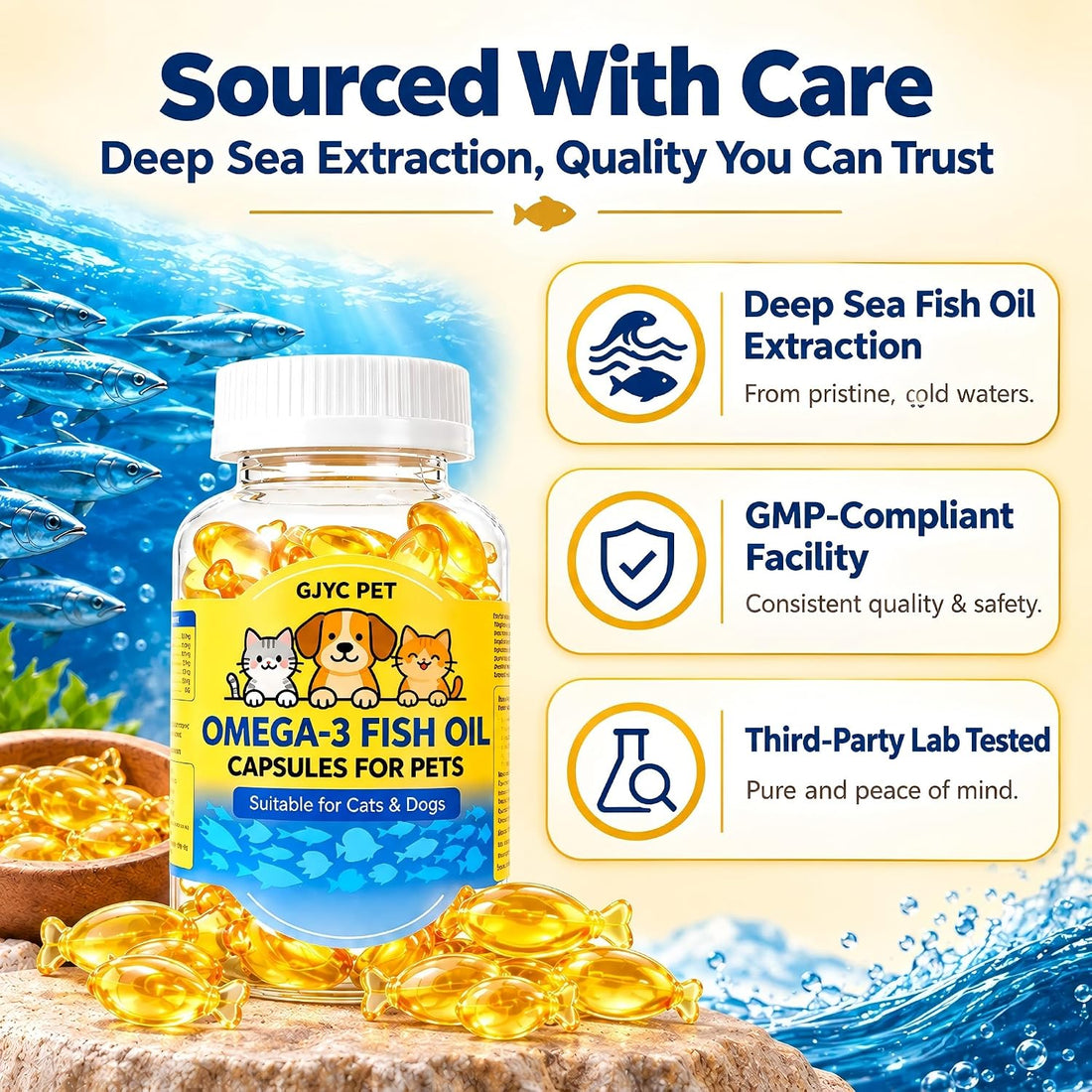 GJYC PET Fish Oil for Dogs & Cats