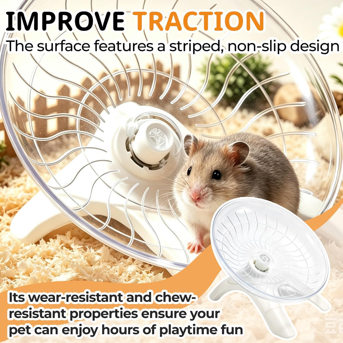 Hermit Crab Exercise Wheel, Silent Running Saucer for Small Pets