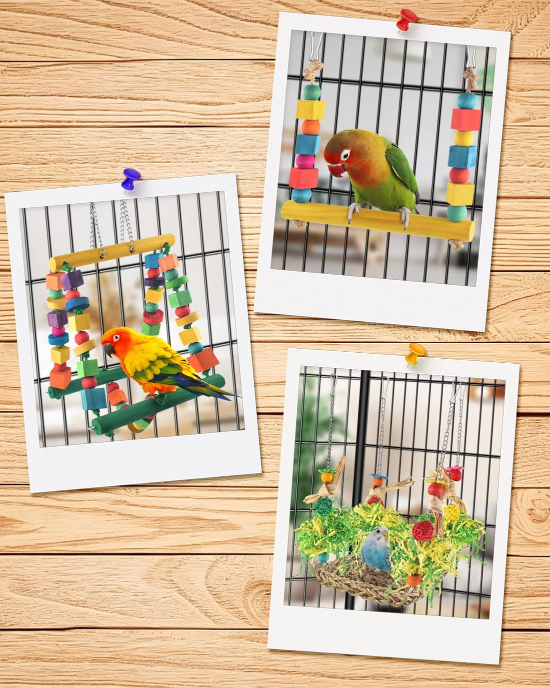 DBNESS Bird Hammock Toys Parakeet Perches Swing