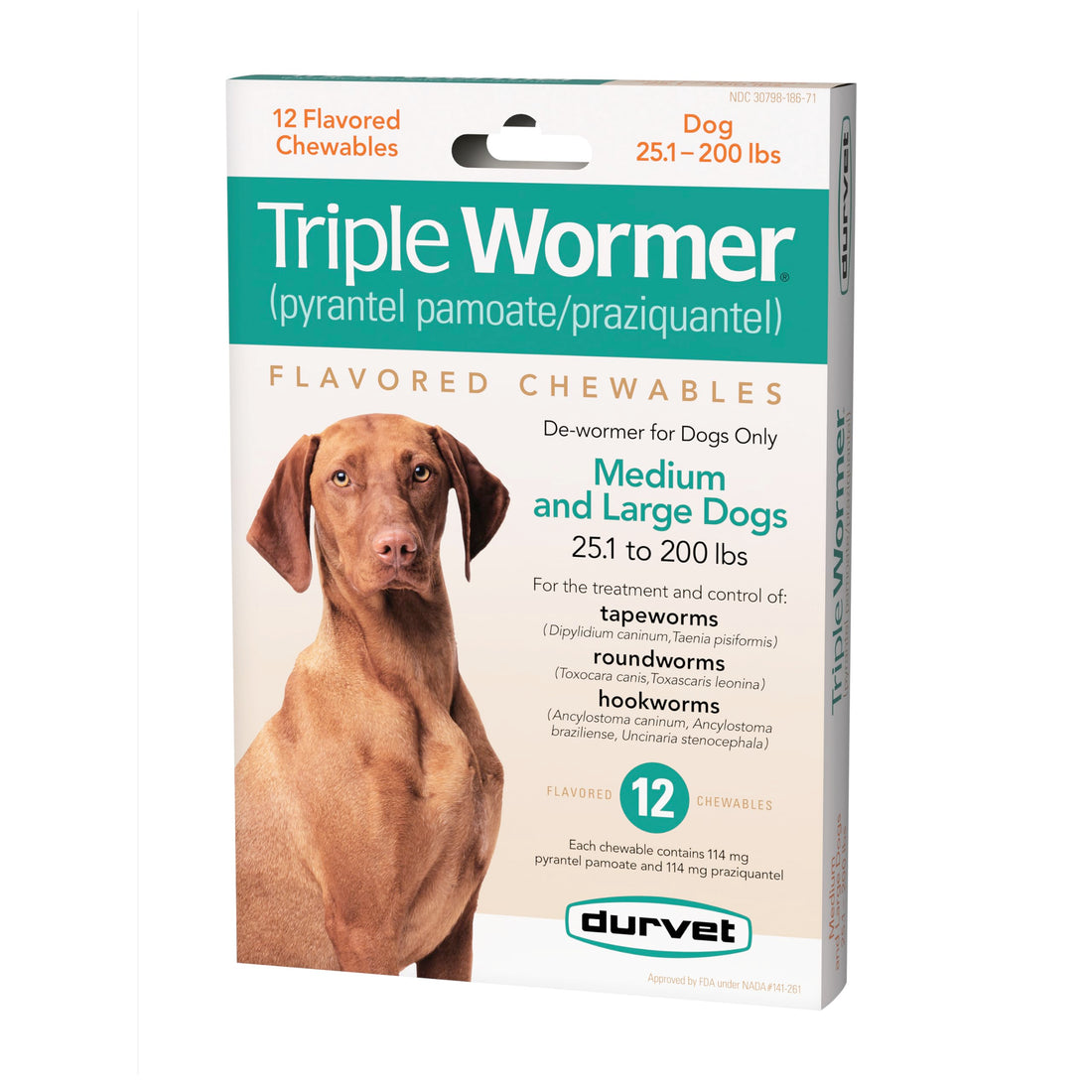 Durvet Triple Wormer for Medium and Large Dogs