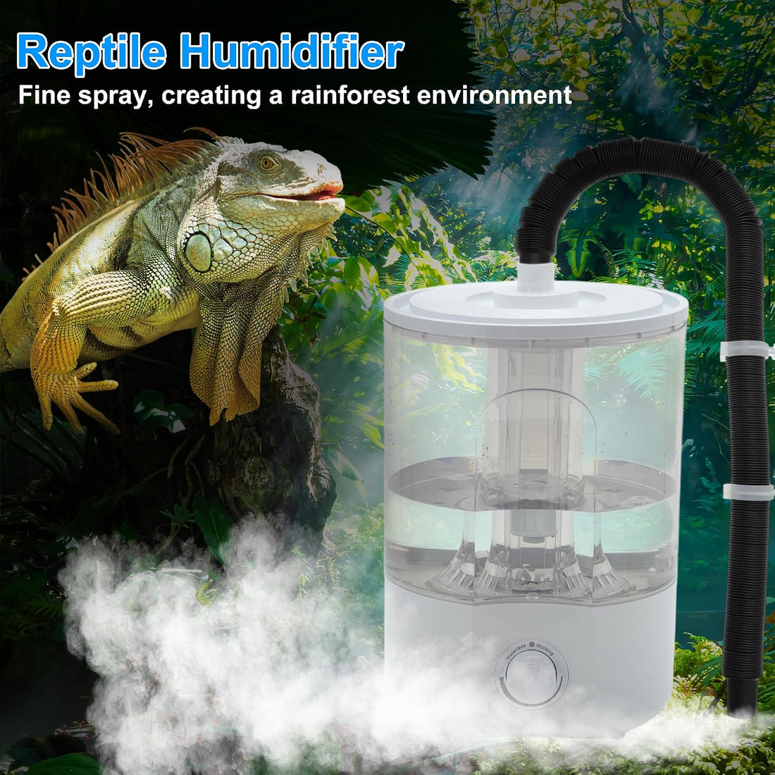 Reptile Fogger 4L Top Fill Mister, Adjustable Humidifier, White