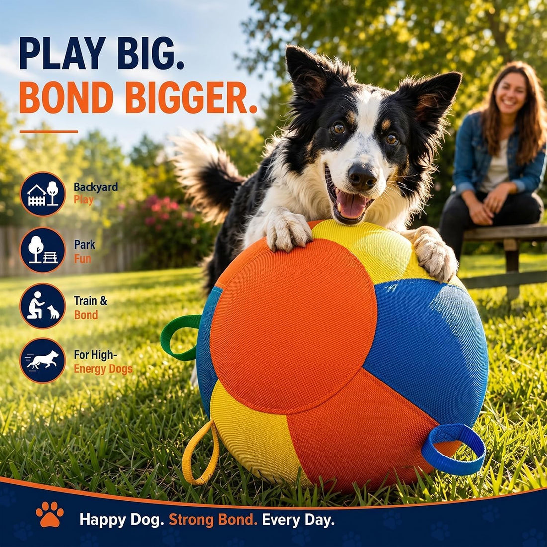 18-Inch Herding Ball for Dogs, Thick Cover for Rough Play