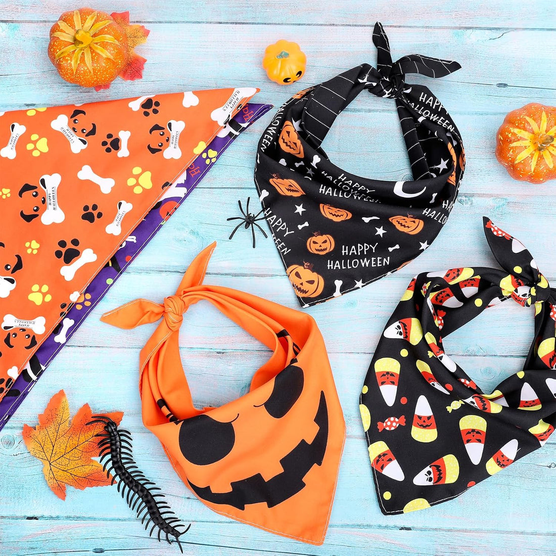 Whaline 5 Pack Halloween Dog Bandanas