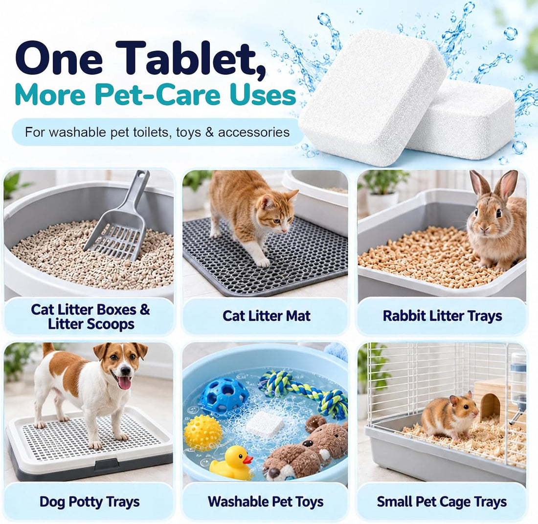 Cat Litter Box Cleaner Tablets, Stain & Odor Removal