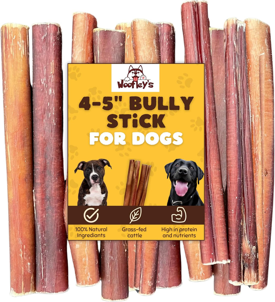Woofley's 4-5" Bulk Bully Sticks - - Bully Sticks for Dogs