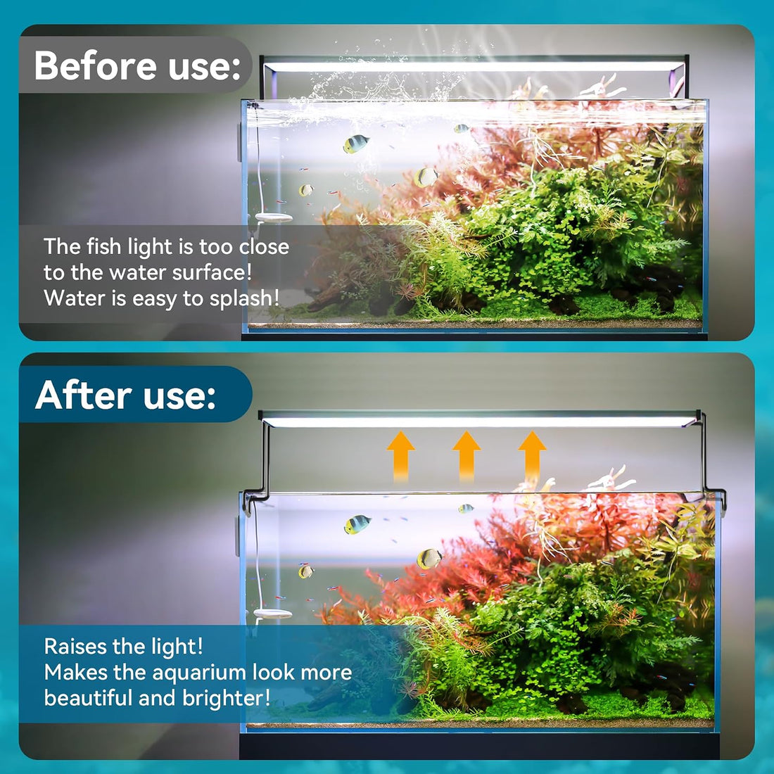 WooFog 2 Pcs Aquarium Light Riser for Rimmed/Rimless Tanks
