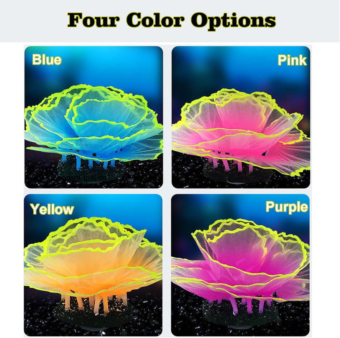 Besimple Aquarium Coral Ornament Glowing Effect Coral Decor Resin