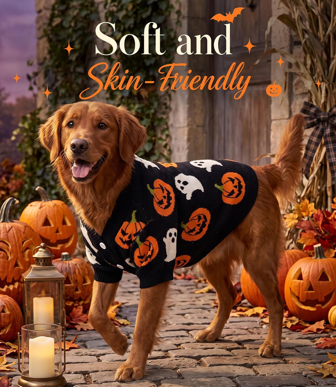 Dog Halloween Sweater Dog Soft Warm Clothes Outfit Halloween Costumes