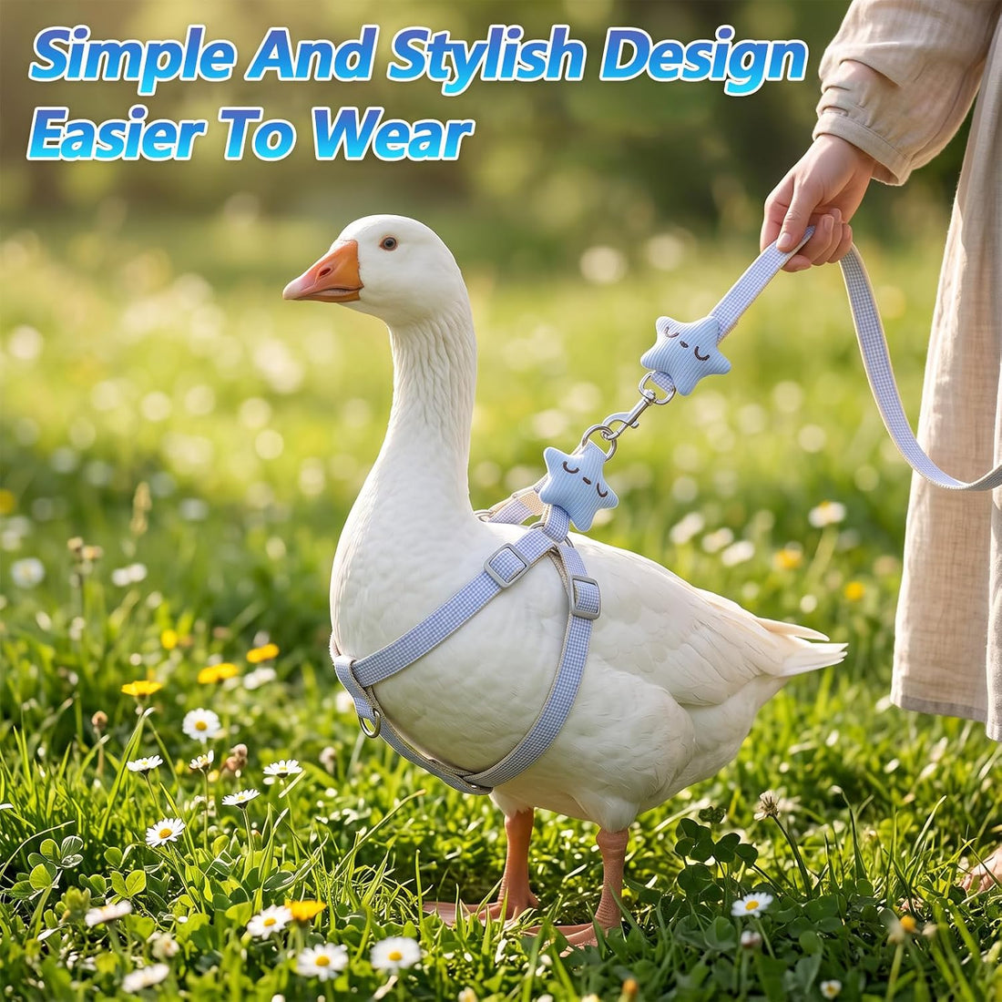 Xinjoduz 1 PCS Adjustable Comfortable Duck Chicken Harness and Leash
