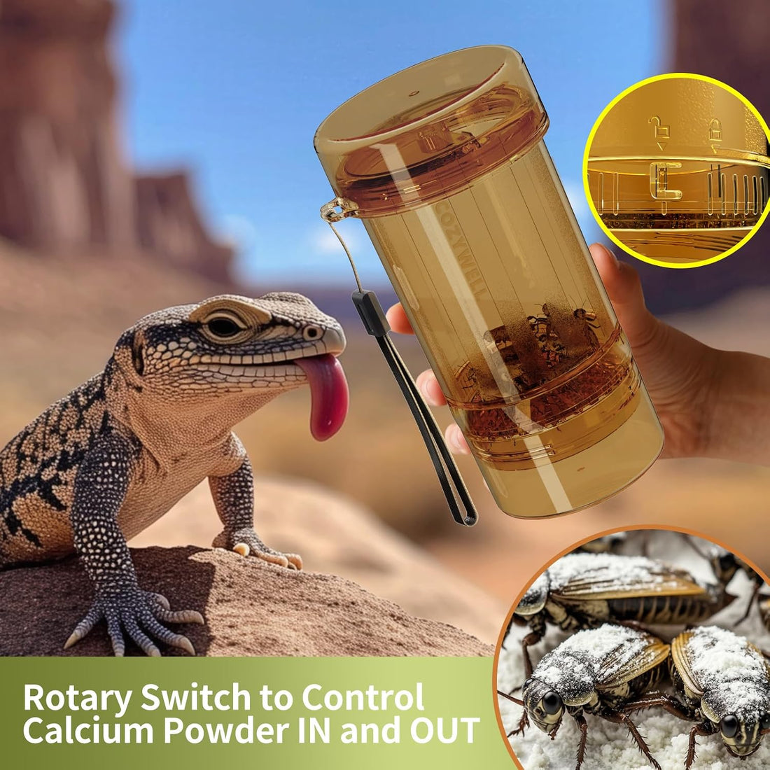 Cricket Calcium Powder Mixer Even Coating Calcium Shaker for Reptiles