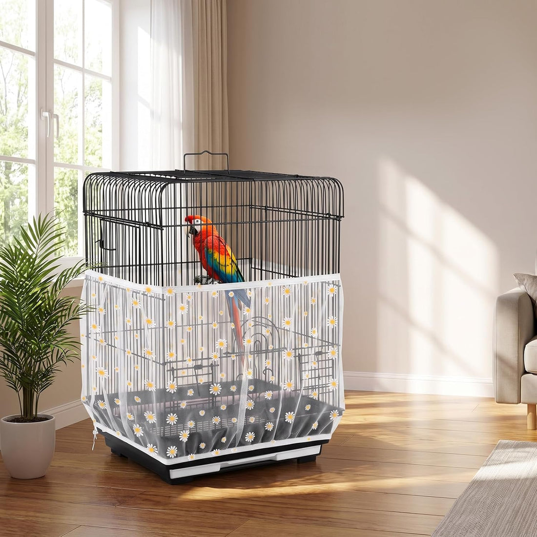 Large Bird Cage Cover With Drawstring