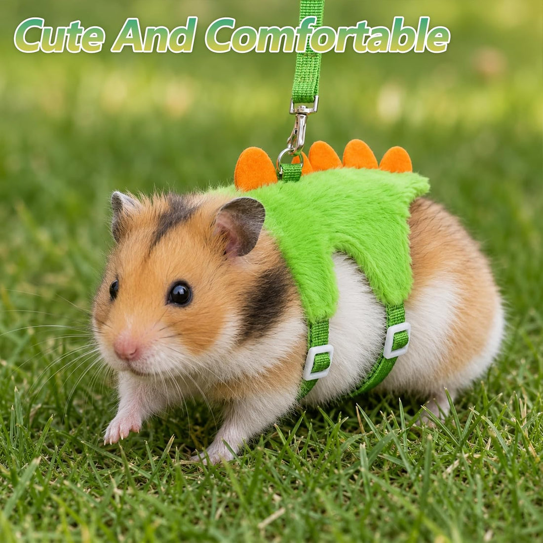 2 Pcs Hamster Harness,Green Guinea Pig Leash