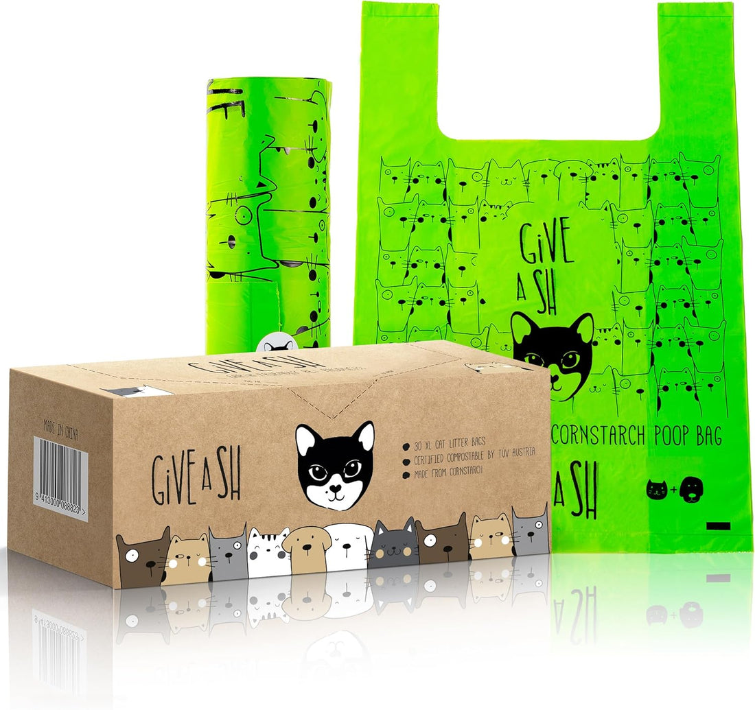 Certified Home Compostable Cat Litter Bags For Poop - 10% to Charity