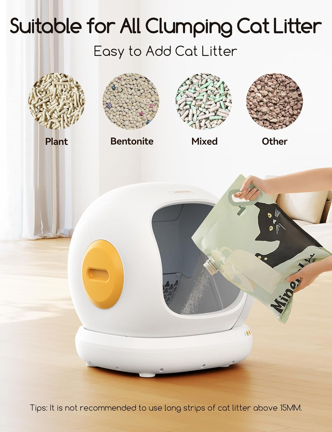 Meowant Self-Cleaning Cat Litter Box, 75L Extra Large Open-Top