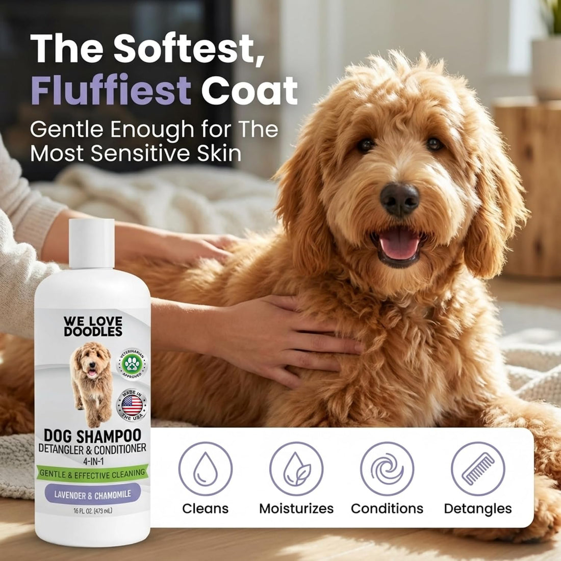 Dog Shampoo, Conditioner & Detangler - Best Shampoo for Goldendoodles