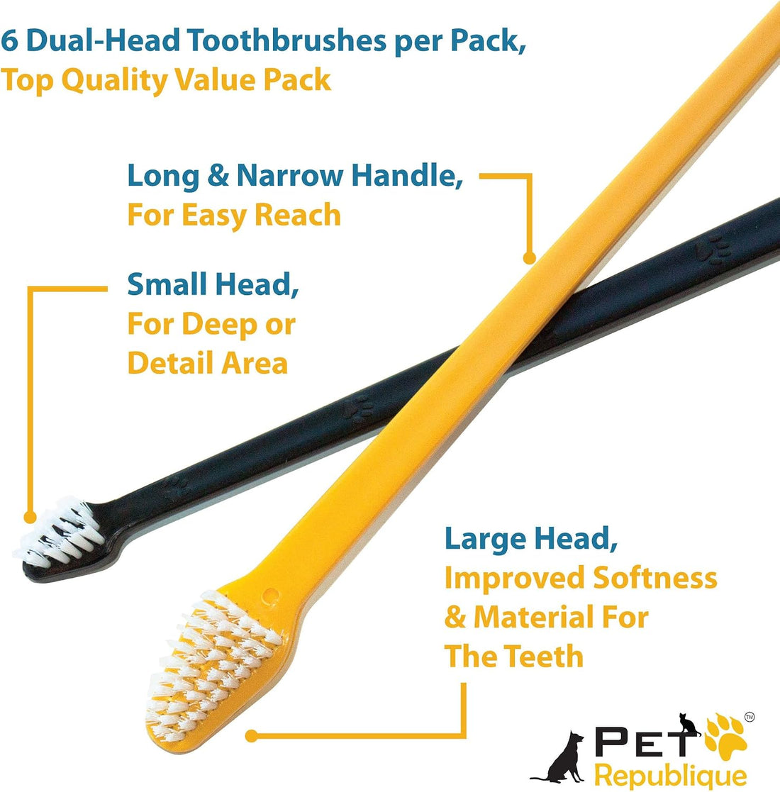 Pet Republique Dog Toothbrush Set of 6