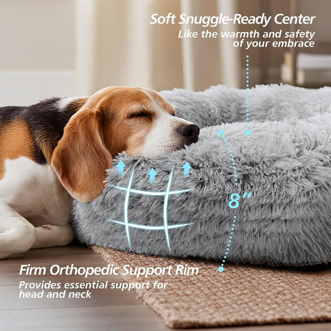 JOLLYVOGUE Calming Dog Bed Medium Size Dog