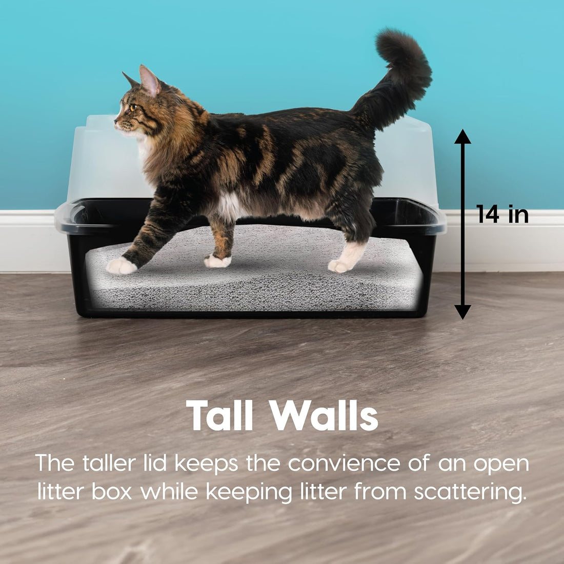 IRIS USA XX-Large High Sided Cat Litter Box, Scatter Shield