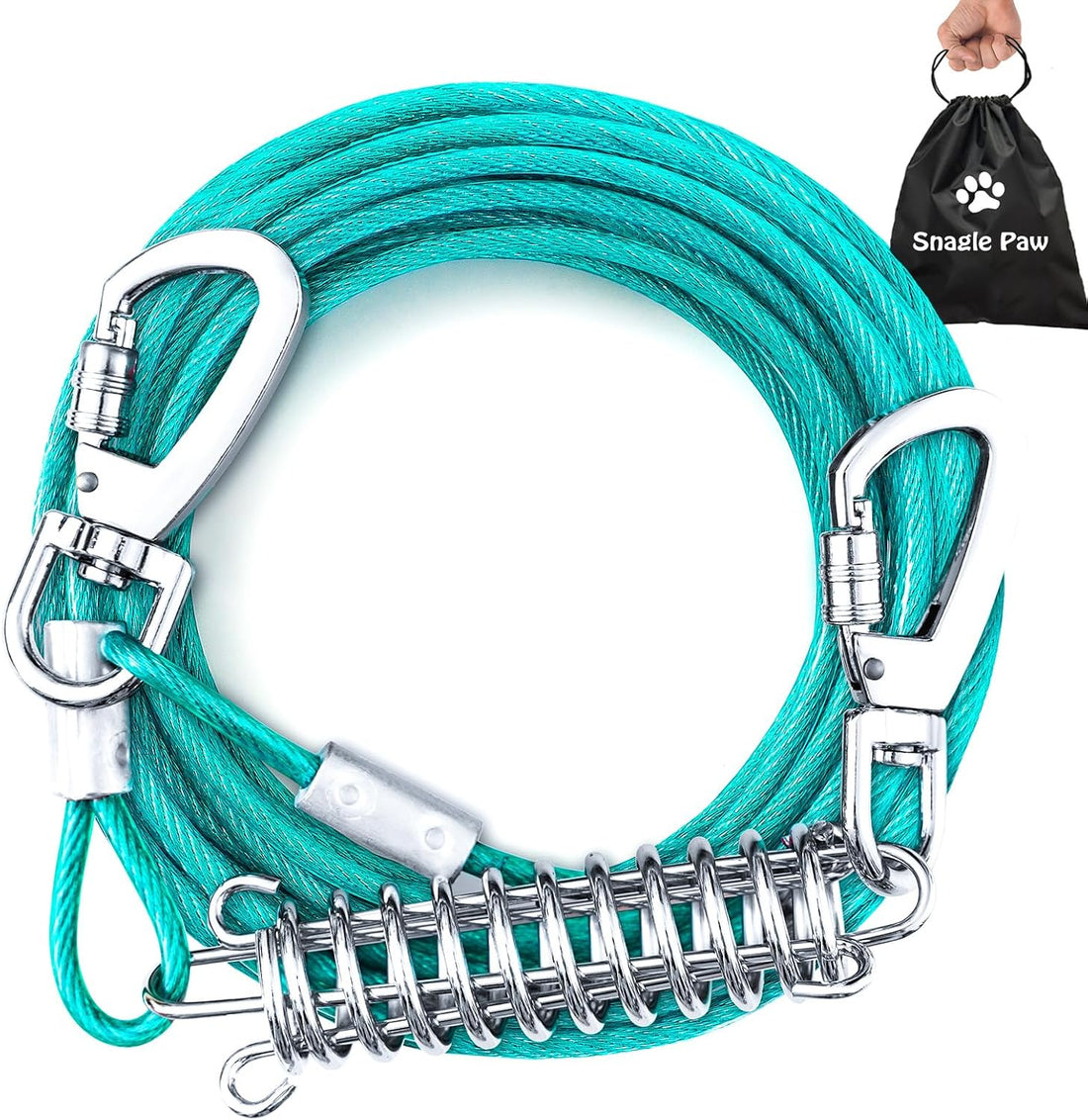 Snagle Paw Tie Out Cable for Dogs, 50FT Dog Leads for Yard Chew Proof