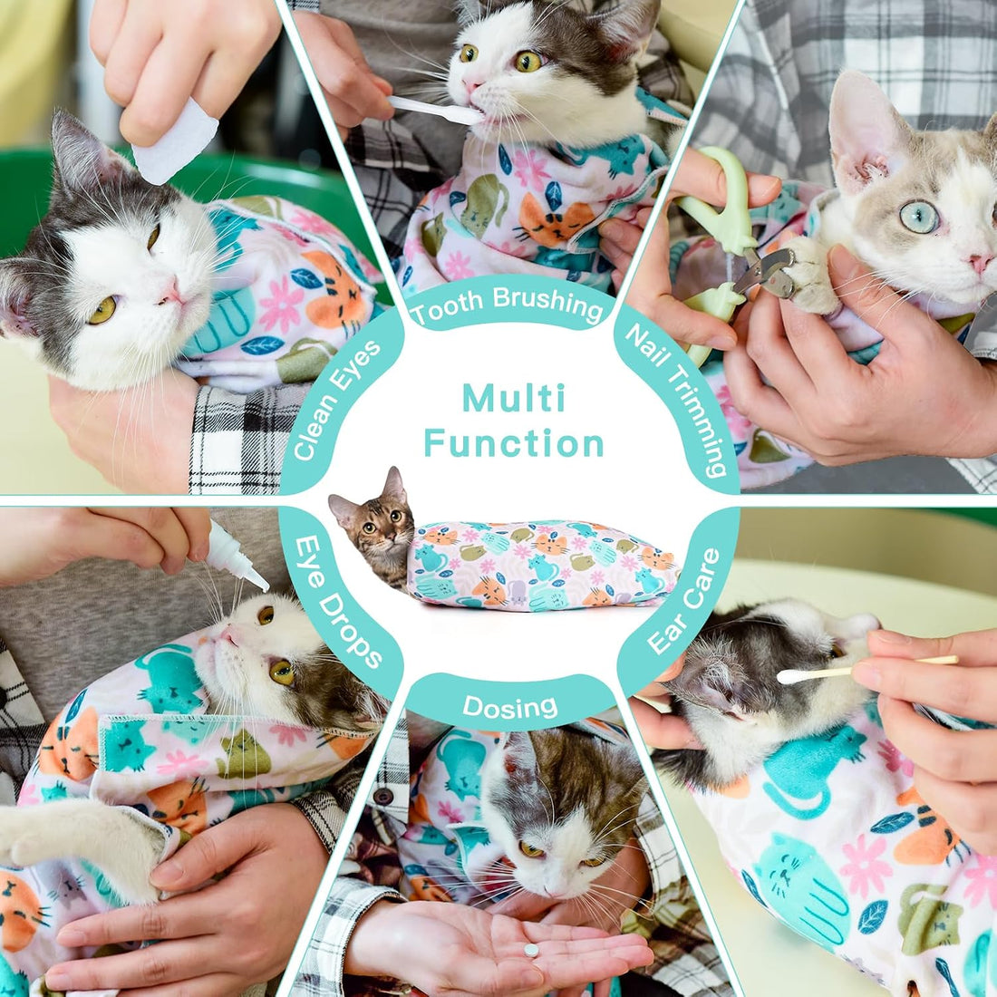 27.6" Cat Grooming Wrap, Cat Wrap for Cutting Nails