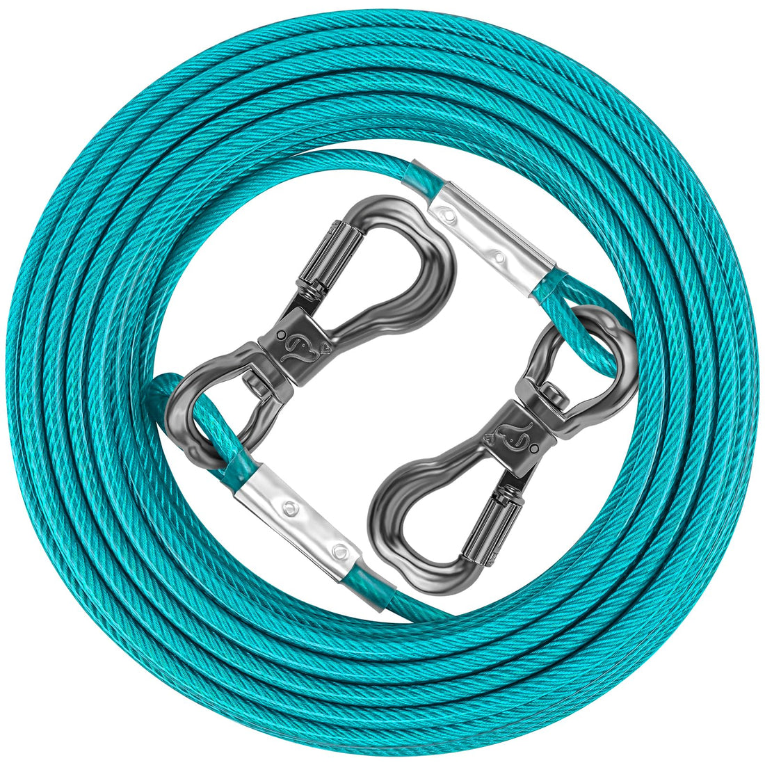 XiaZ Dog Tie Out Cable, Dog Leads for Yard 8/10/15/20/30/50 Feet