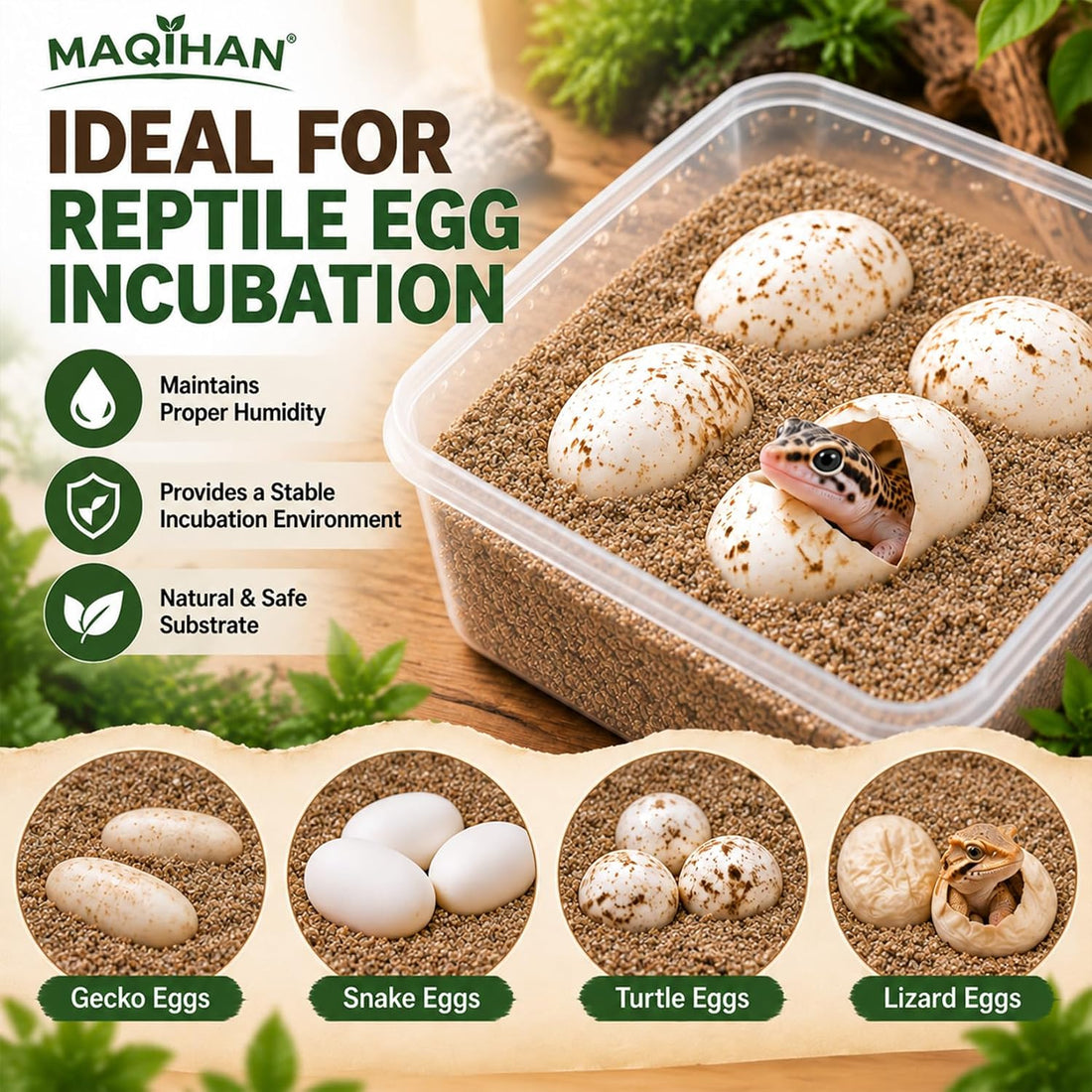 MAQIHAN 14OZ Vermiculite for Reptiles - Terrarium Substrate Bedding