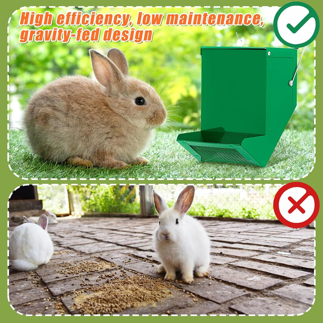 Maxcheck 2 Pcs Rabbit Feeder for Cages