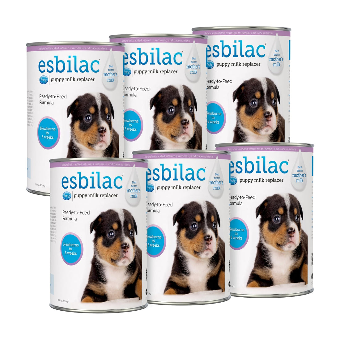Pet-Ag Esbilac Puppy Milk Replacer Liquid - 11 oz, Pack of 6