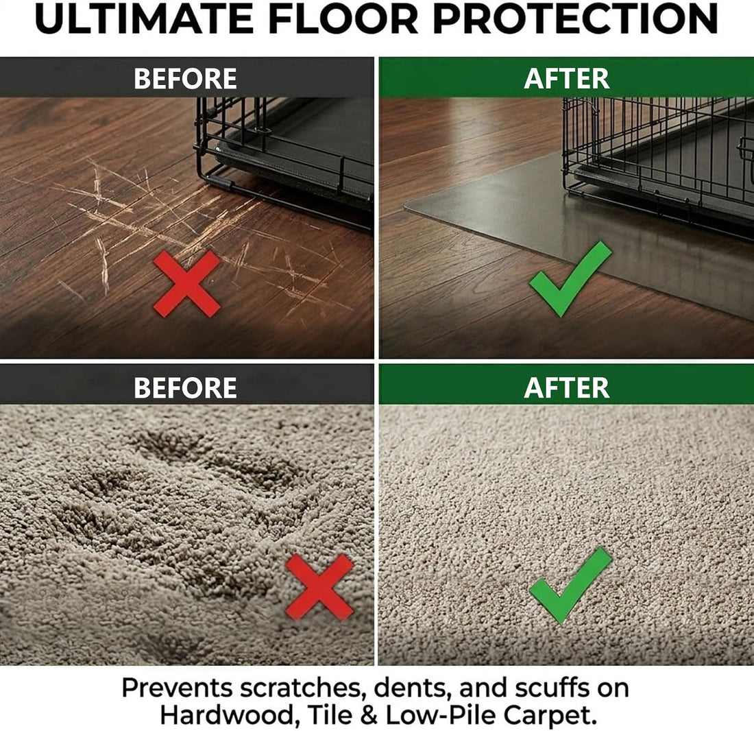 Dog Crate Mat 48x30 Inch, Waterproof Floor Protector for Hardwood