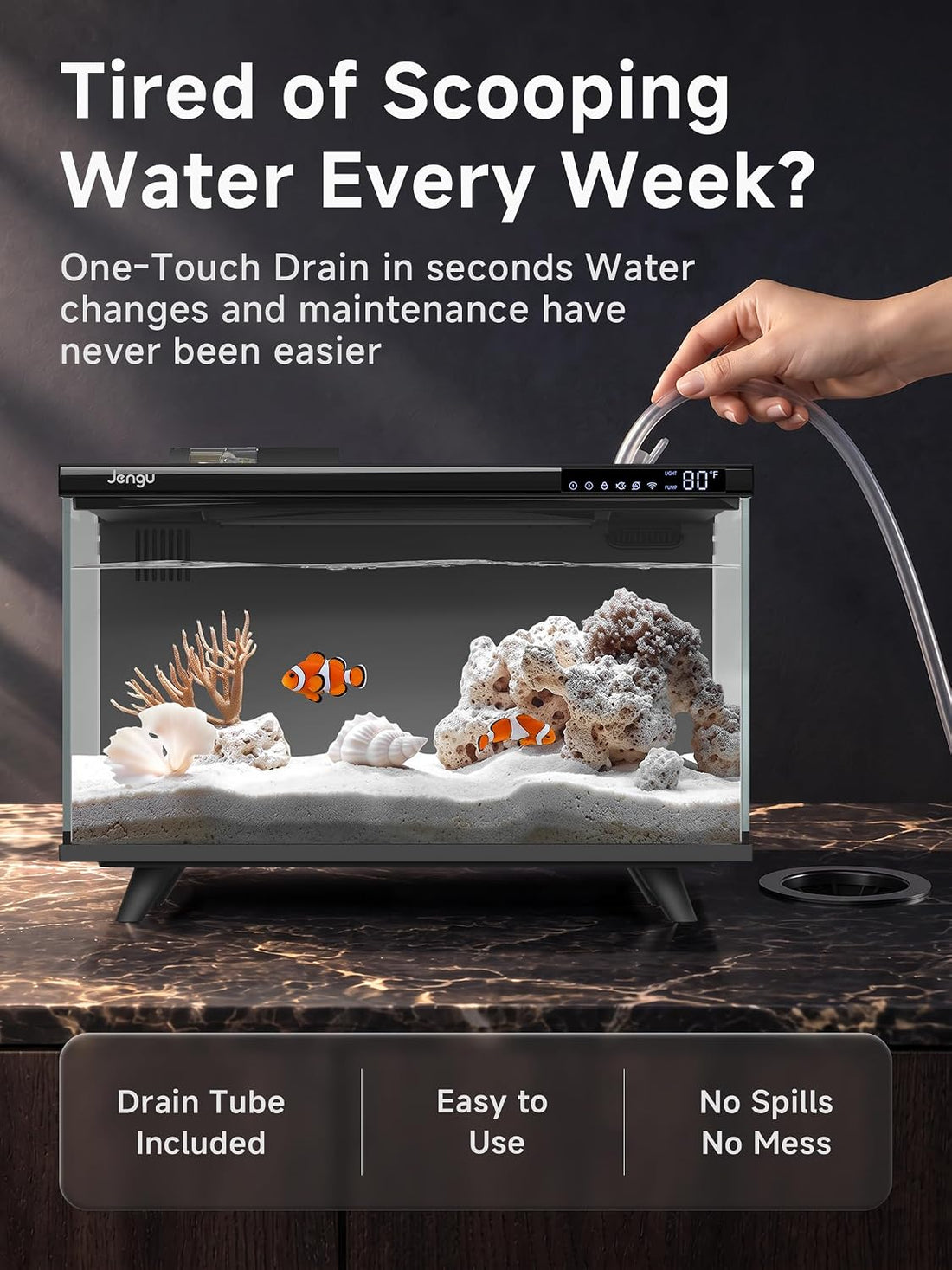 M1 5 Gallon Smart Fish Tank, App-Controlled Betta Aquarium Kit