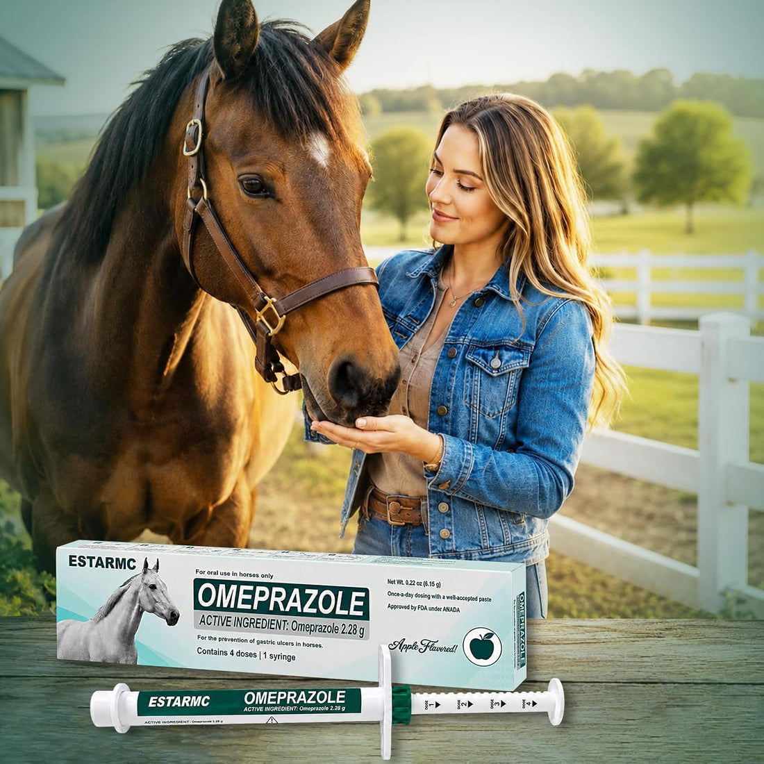 3 Pack Oral Paste Syringe for Horses,Apple Flavor