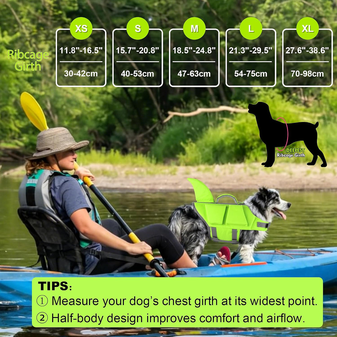 Dogcheer Dog Shark Life Jacket with Extra Foam