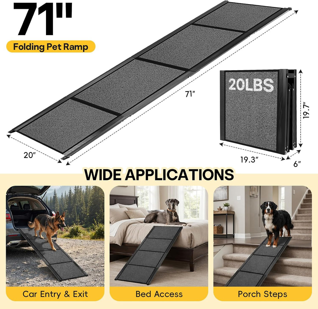 Dog Ramp for Large Pets, 71" L x 20" W
