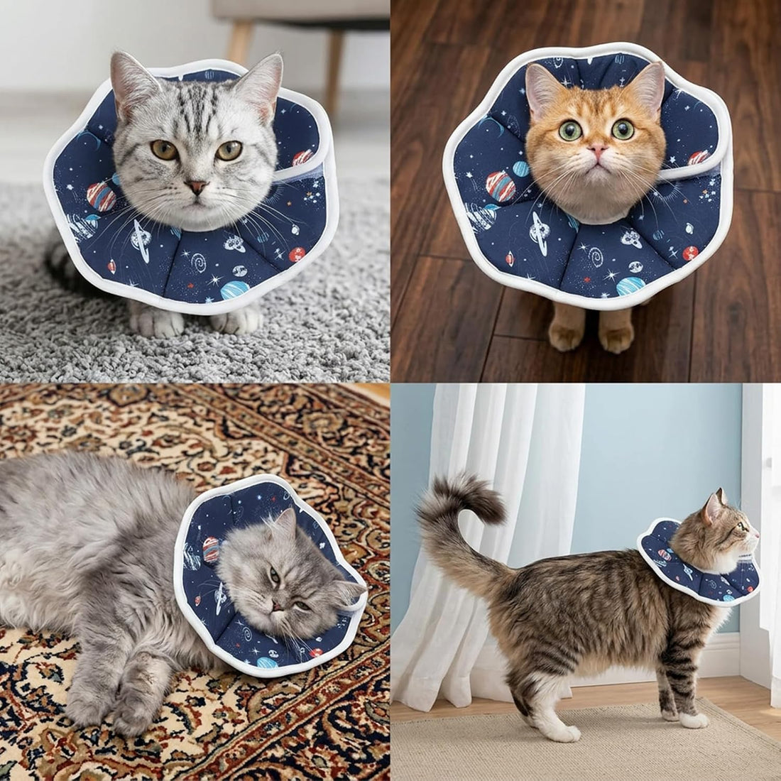 Cat Cone Collar Soft, Adjustable Cat Donut Collar for Cats to Stop